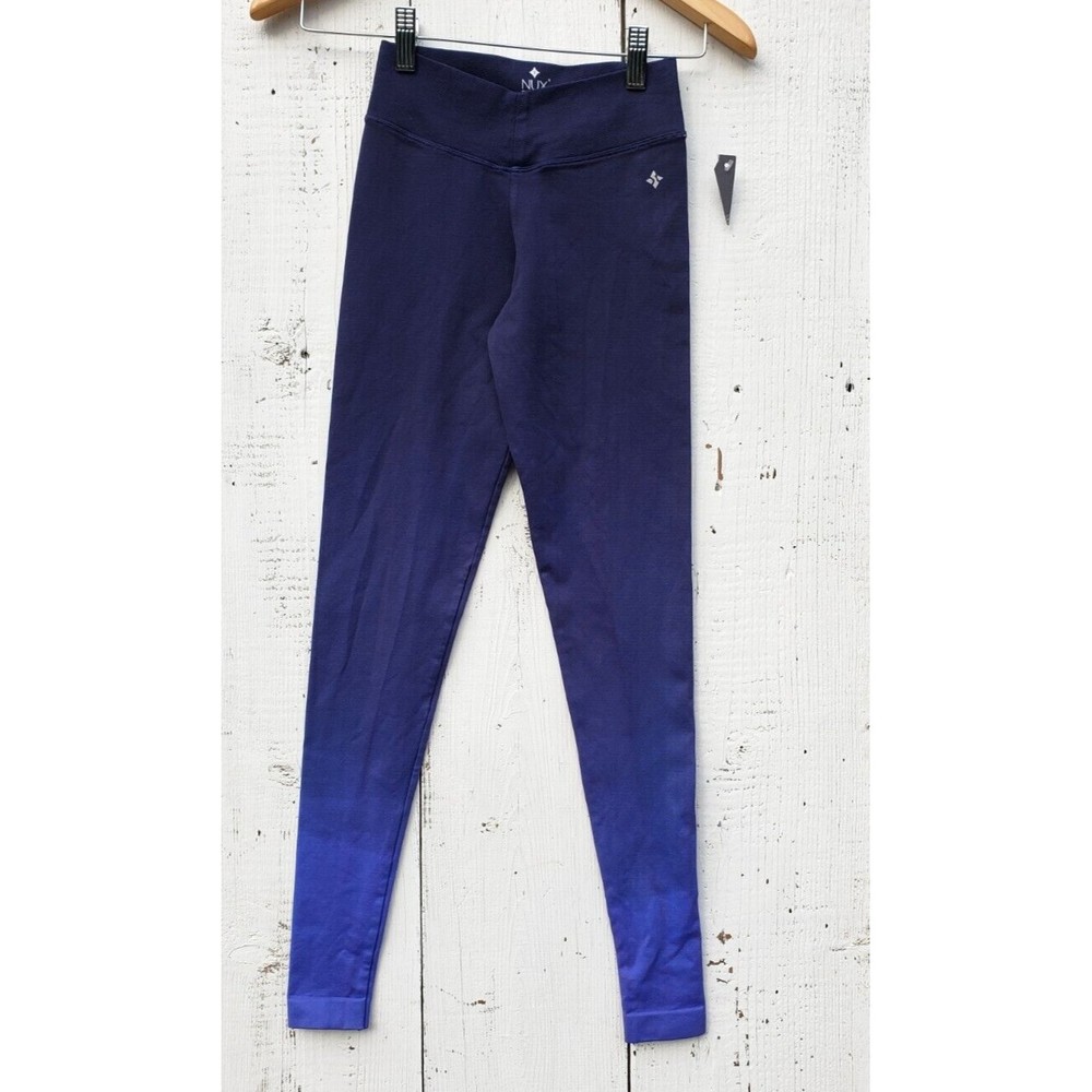 NUX Blue Ombre Nylon Legging 25 3/4" Inseam Athletic Pants Size Small NEW